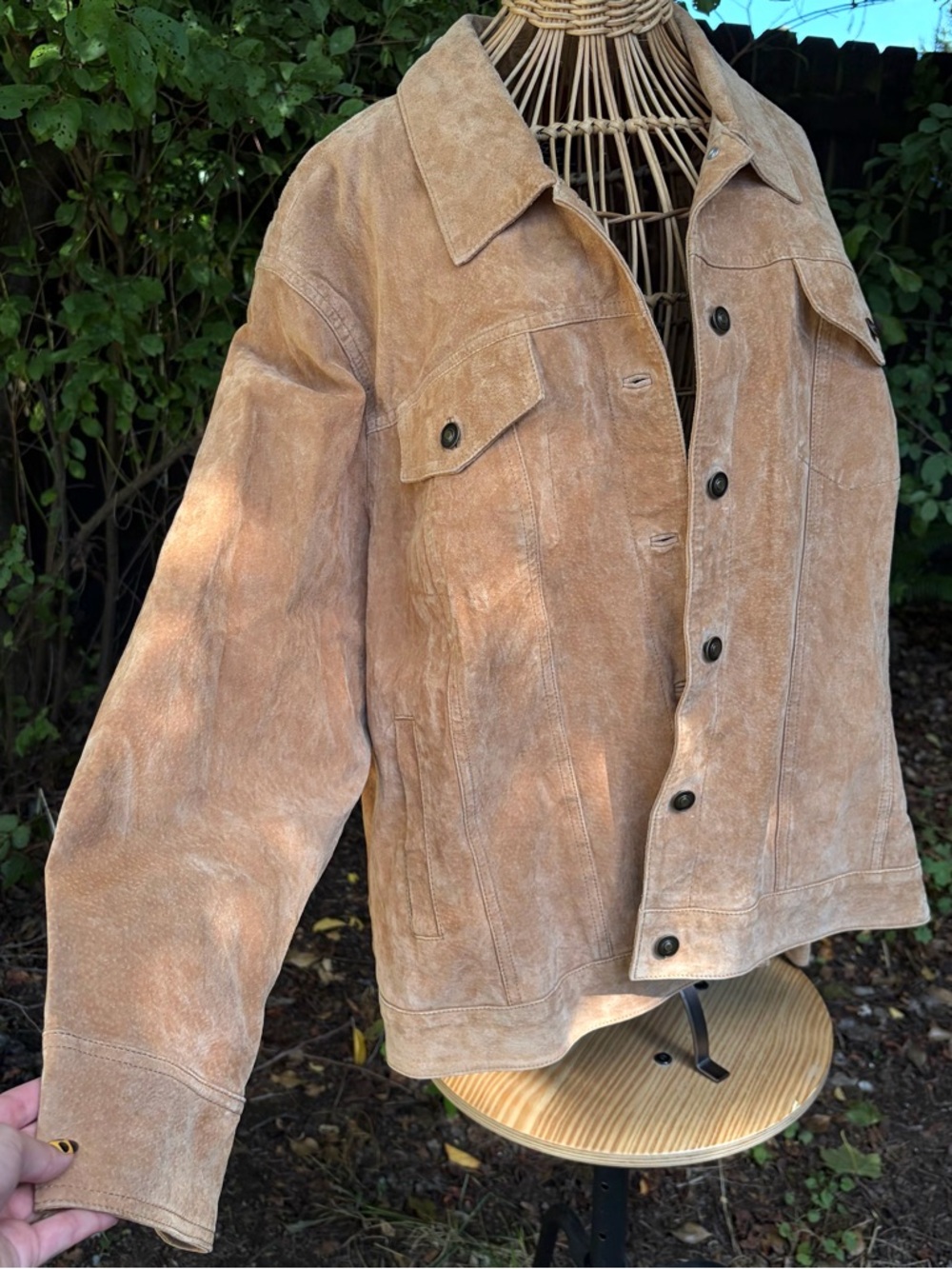 Vintage 90s Tan Suede Jacket Plus Size